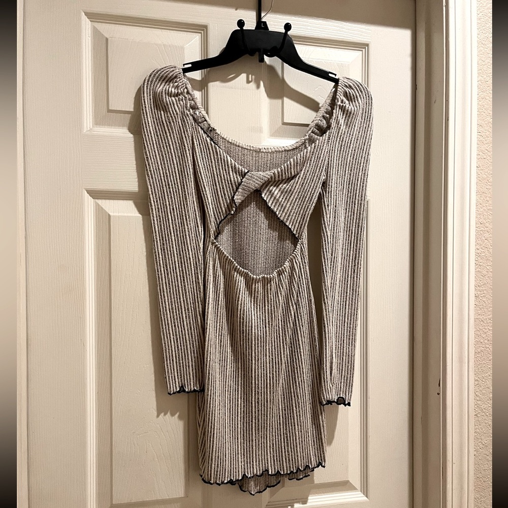 Knit open front mini dress